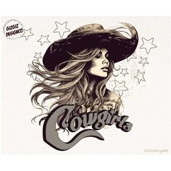 western cowgirl png, transparent png, western cowgirl png, western shirt design, boho png, vintage western png, retro we