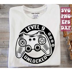 9th birthday boy svg level 9 svg level 9 unlocked video games svg birthday gamer svg, funny kids tshirt svg, gaming svg