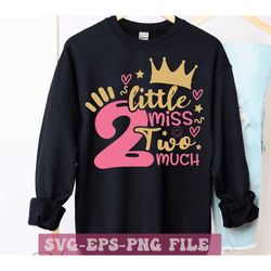 little miss two much svg, second birthday svg, 2nd birthday svg, two birthday svg, birthday svg, birthday girl svg, birt