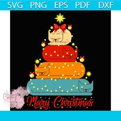 christmas cat tree svg, christmas svg, mary christmas svg, cat tree svg