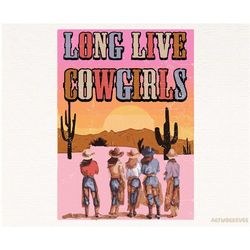 long live cowgirl retro western png-sublimation digital design download country cowboy desert cactus wild west clipart t