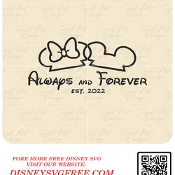 Always And Forever SVG, Couple Mouse SVG, Family Trip SVG, Customize Gift Svg, Vinyl Cut File, Svg, Pdf, Jpg, Png, Ai Pr