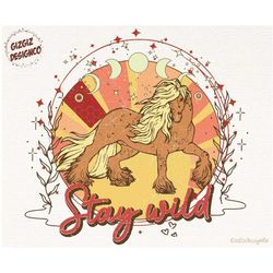 stay wild western png, retro western sublimation, western cowgirl png, cowgirl shirt design, boho western sublimation, d