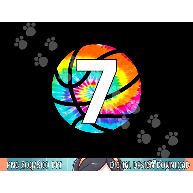 Tie Dye 7 Year Old Basketball Player 7th Birthday Boy  png, sublimation.jpg