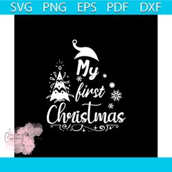 my first christmas pine tree svg, christmas svg, first christmas svg