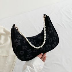 Women Handbags Flower Print Chain Small Ladies Underarm Bags Fashion Casual Elegant Simple Cute Clutch Purse Female