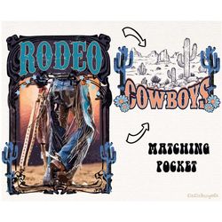 western rodeo png pocket, cowboy retro design, sublimation western design png, western rodeo png, rodeo wild west png, r