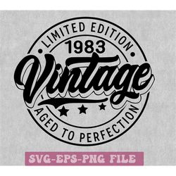 40th birthday gift svg png, 40th birthday svg, 1983 svg, 1983 shirt svg, 40th birthday decor, vintage birthday svg cricu