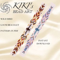 bead loom pattern wild bird ethnic inspired loom bracelet pattern design in pdf instant download