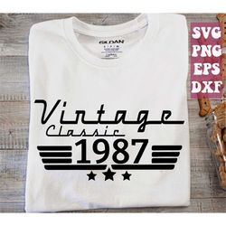 36th birthday svg, 1987 svg, classic 1987 svg, 36 birthday svg, vintage classic svg, vintage birthday svg png cut file d