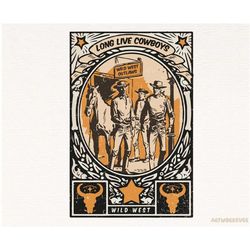 retro western png | long live cowboy sublimation design download | western sublimation | cowboy shirt design | distresse