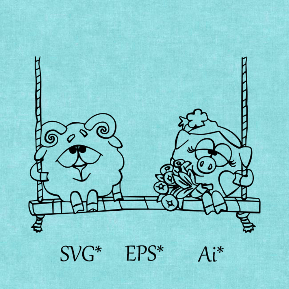 Barash And Nyusha SVG Smeshariki Children's Cartoon Children's Room Digital SVG EPSÂ AI