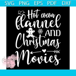 hot cocoa flannel and christmas movies svg, christmas svg