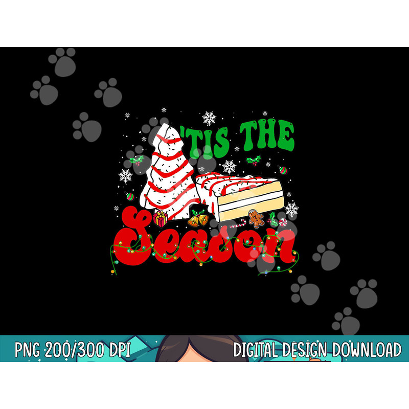 Tis The Season Christmas Shirt Tree Cakes Debbie Groovy png, sublimation.jpg