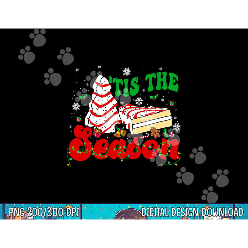 Tis The Season Christmas Shirt Tree Cakes Debbie Groovy png, sublimation.jpg