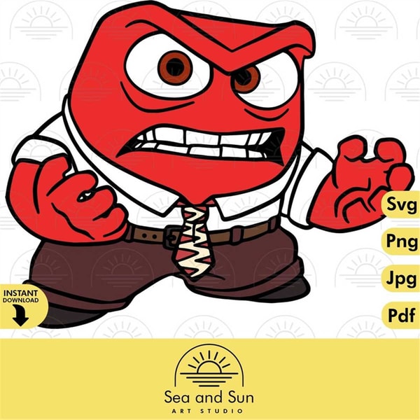 Anger Inside Out Svg Clip art Files, Inside Out Head, Disney | Inspire ...