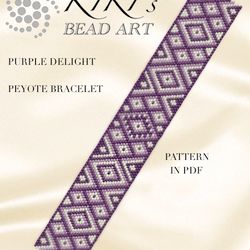 Peyote bracelet pattern Purple delight peyote beading pattern for bracelet pattern design in  PDF instant download