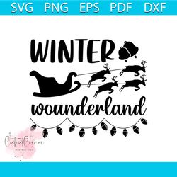winter wonderland svg, christmas svg, sleigh svg, deer svg