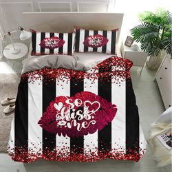 lips, so kiss me bedding sets, lips bedding, bedroom decor, decorations for home bedding sets, bedding trending