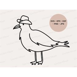 cowboy bird svg, seagull svg, cowboy hat svg, funny bird svg, western svg, beach bird svg, beach svg, summer svg, cricut