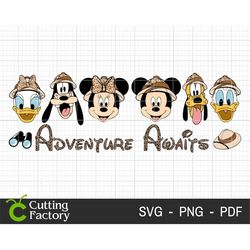 bundle animal kingdom svg, mouse and friends svg, adventure awaits svg, magical kingdom svg, family vacation svg, family