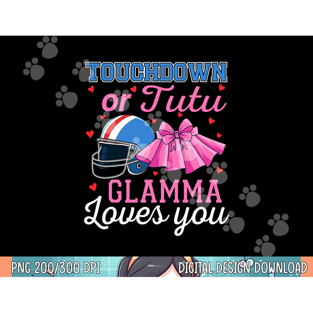 Touchdown or Tutu Glamma Loves You Football Baby Shower png, sublimation.jpg