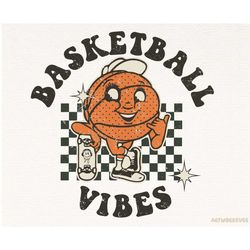 retro basketball vibes png, smiley face png, smiley basketball vibes png, checkered basketball vibes, basketball sublima