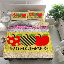 teach love inspire bedding sets, teach love inspire bedding, bedroom decor, decorations for home bedding sets, bedding
