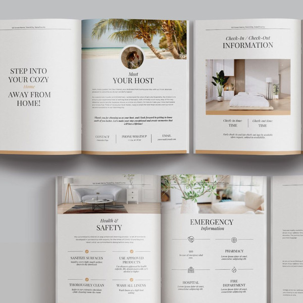 Airbnb welcome book template Canva, Airbnb guide, Beach house guest book, Luxury vacation rental, airbnb host bundle (3).jpg
