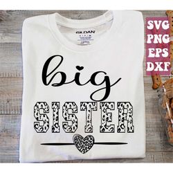 big sister svg, leopard cheetah svg png, sister leopard svg, cheetah sister svg png cricut cut file digital download