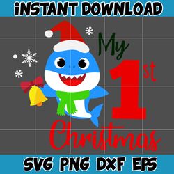 christmas shark svg, baby shark svg, dodo shark svg, daddy shark svg, christmas svg, instant download (31)