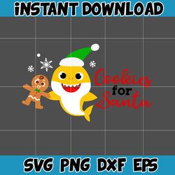 christmas shark svg, baby shark svg, dodo shark svg, daddy shark svg, christmas svg, instant download (37)