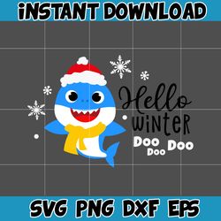 christmas shark svg, baby shark svg, dodo shark svg, daddy shark svg, christmas svg, instant download (39)