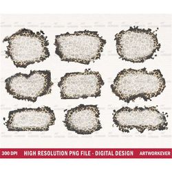 leopard background bleach effect png, distressed western background png, grunge leopard transparent middle background pn