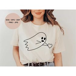 ghost svg, cute ghost svg, happy halloween svg, stay spooky svg, ghost face svg, spooky season svg, ghost with heart svg