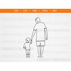 father and son svg| dad and son svg| dad holding son  svg| father and son line art| father and son vector| like father l