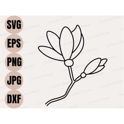 magnolia flower svg, birth month flower svg, spring svg, magnolia svg, wildflower svg, simple flower svg, magnolia clipa