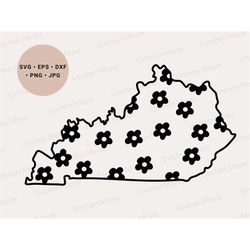 kentucky svg, floral kentucky svg, daisy svg, western svg, kentucky outline svg, western svg cricut, cut file, western p