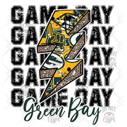 Game Day Football Bluey clipart png Green Bay Biggest Fan lightening grunge