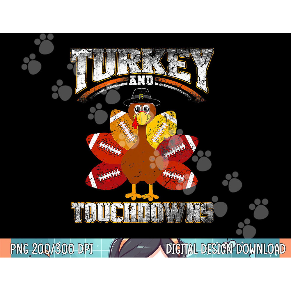 turkey and touchdowns football thanksgiving boys men kids .jpg