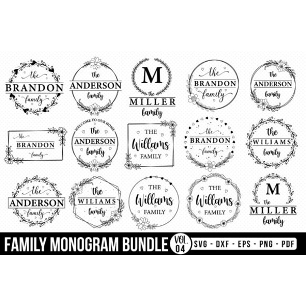 Family Monogram Svg Bundle, Welcome Sign Svg, Welcome Svg Bu | Inspire ...
