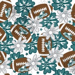 Game Day Football  Floral Retro Eagles Seamless File