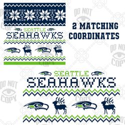 Football ugly Sweater Seahawks matching seamless and png clipart