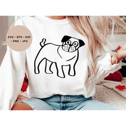 pug svg, pug art, pug shirt svg, dog face svg, cute pug dog svg, pug mom svg, pug gift, dog drawing, pug birthday, frenc