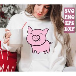 pig svg, cute pig face svg, farm animal svg, farm pig svg png cricut cut file digital download