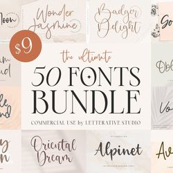 signature & handwritten fonts bundle