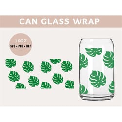 monstera svg, libbey glass svg, libby glass can svg, monstera leaf svg, libbey glass png, 16oz glass can svg, palm svg,