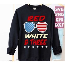 red white three svg, 3rd birthday 4th of july svg, independence day svg png cricut cut file digital download