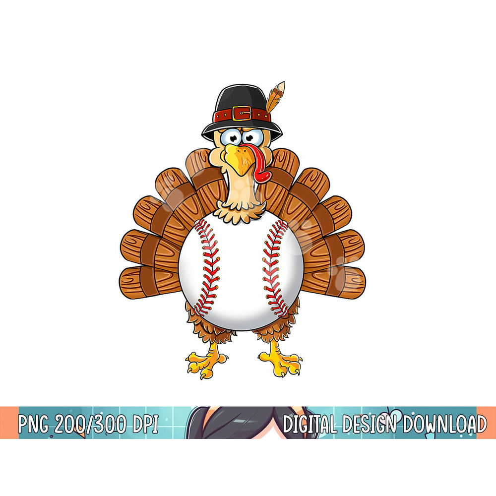 Turkey Baseball Thanksgiving Thankful Kids Boys Men Gift png, sublimation.jpg