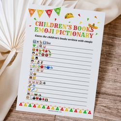 emoji pictionary game mexican baby shower, children books emoji pictionary mexican fiesta baby shower game, emoji game